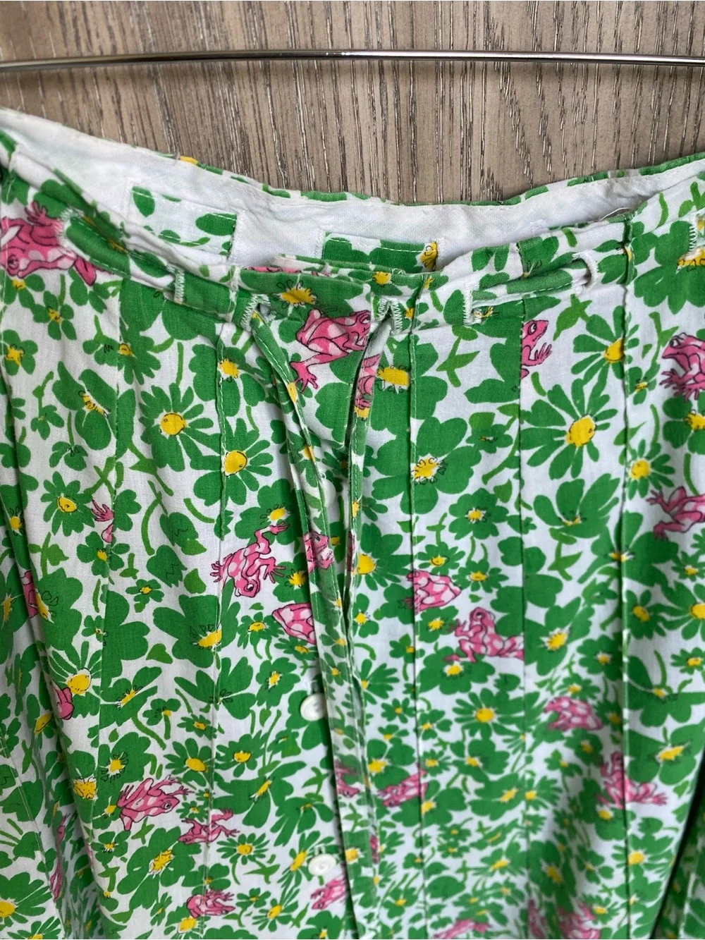 Vintage Green Floral Adjustable Skirt - S